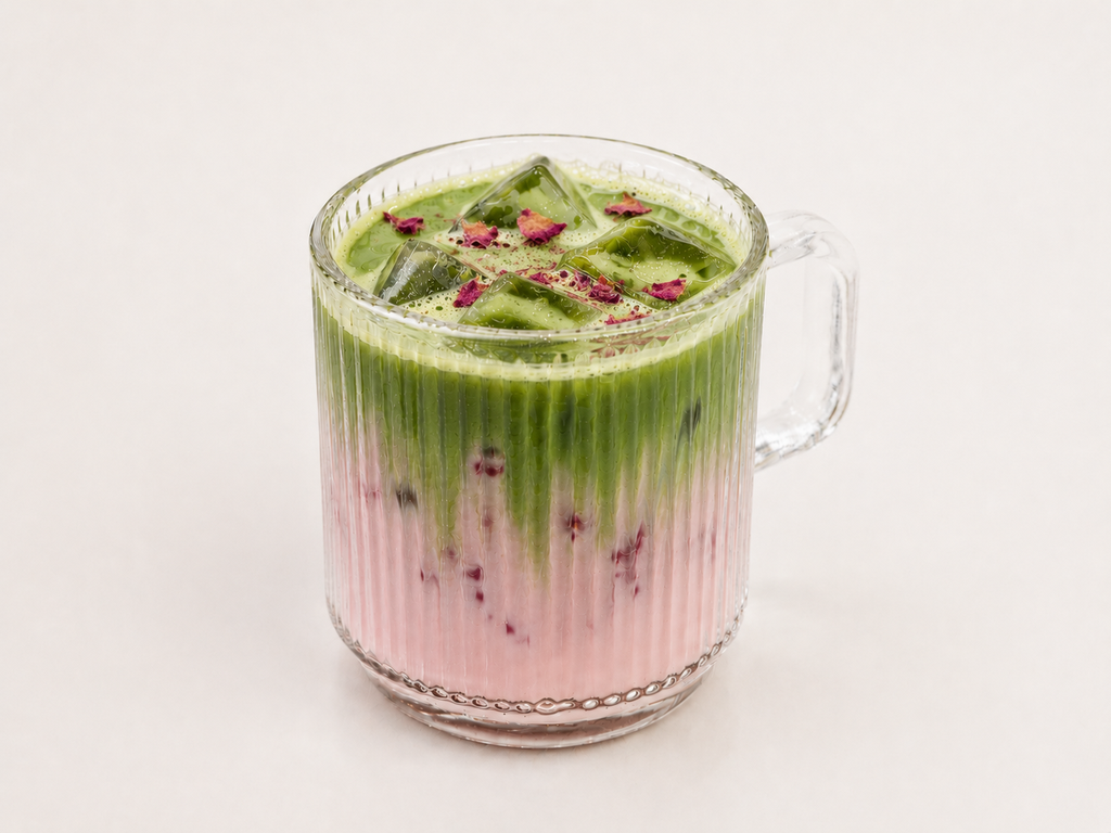 Iced Rose Matcha Latte