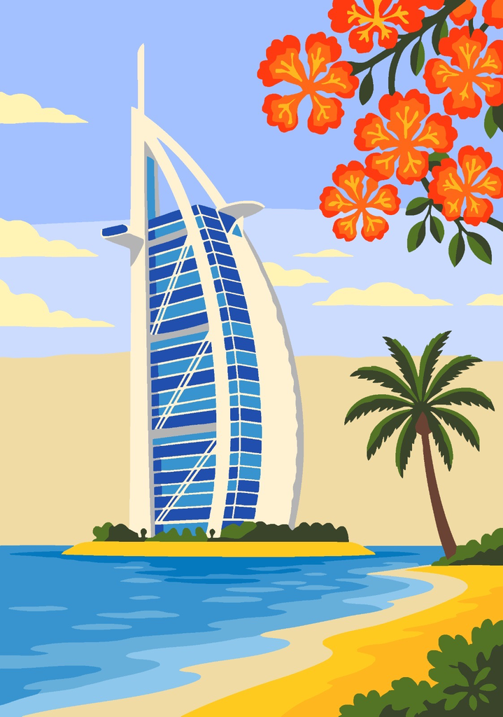 الرسم بالأرقام - موسم شجرة الشعلة رقم ٣ (Without frame)