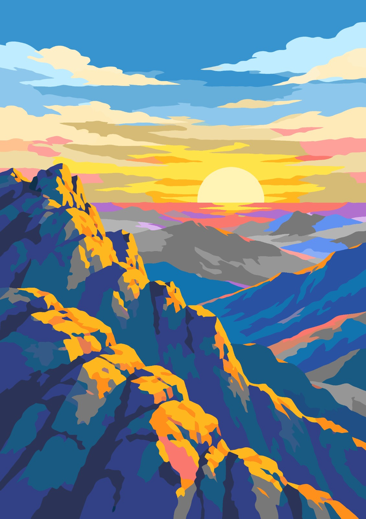 Paint by Numbers – UAE Natures & Landscapes (1 Jebel Jais Mountain Dawn, 15x21 cm (A5))